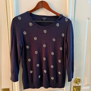 Talbots Beaded Polka Dot Sweater